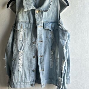 Distressed blue Jean jacket